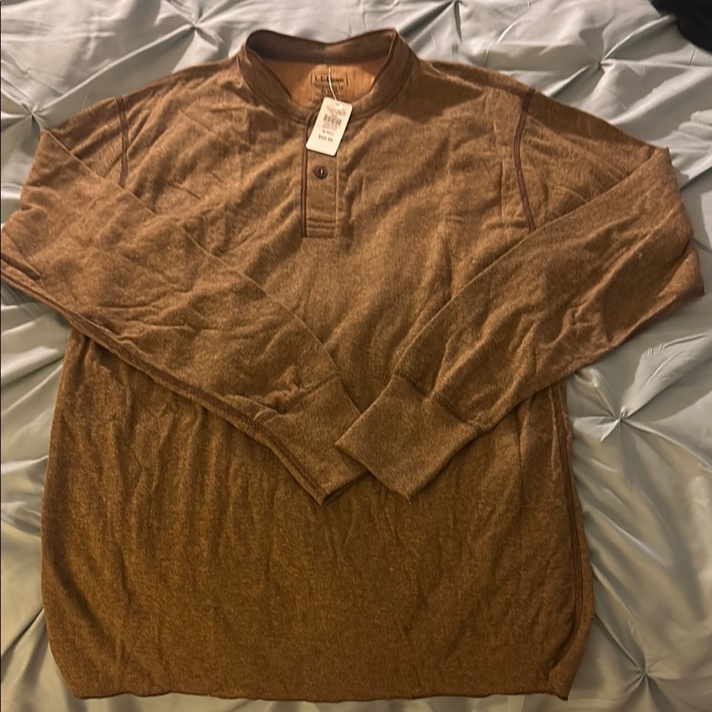 L.L. Bean Brown Henley Shirt